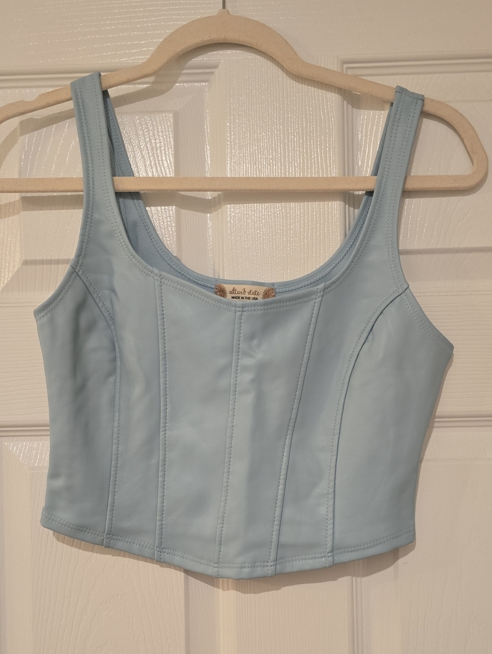 Altar'd State Light Blue Corset Crop Top